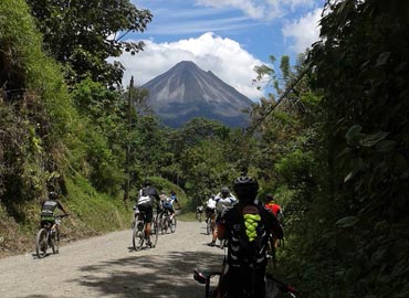 Volcano biking tour