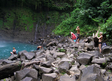 Swimmig at La Fortuna waterfall